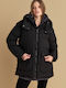 Kurze Damenjacke Für Winter Schwarz