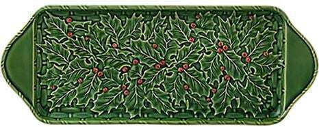 Bordallo Pinheiro Christmas Tray Ceramic Greenς L46xW27cm.