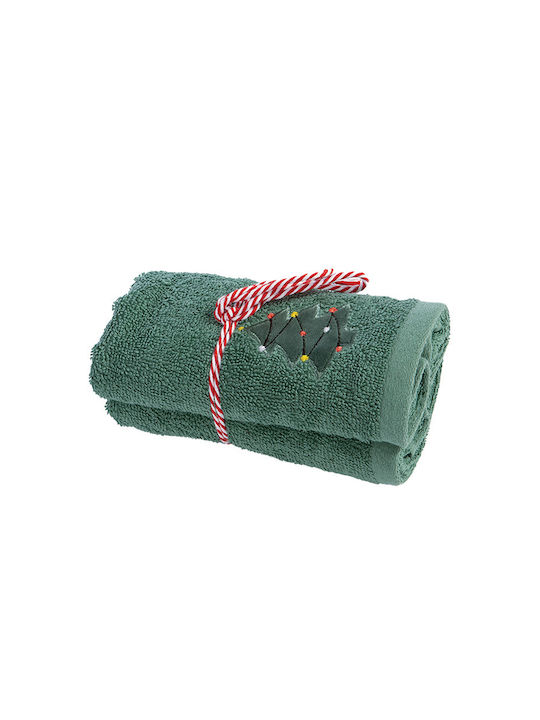 Nef-Nef Homeware Trees Of Joy Green Σετ Χριστουγεννιάτικες Πετσέτες Υφασμάτινες Δεντράκια 50x30εκ. 2τμχ