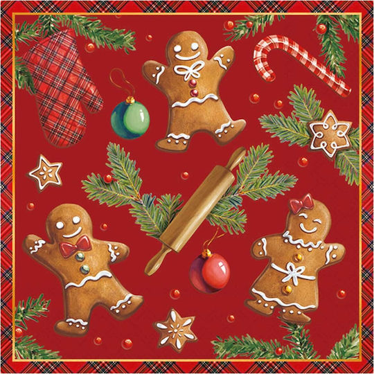 Ambiente Weihnachtsservietten Rot L33xB33cm.
