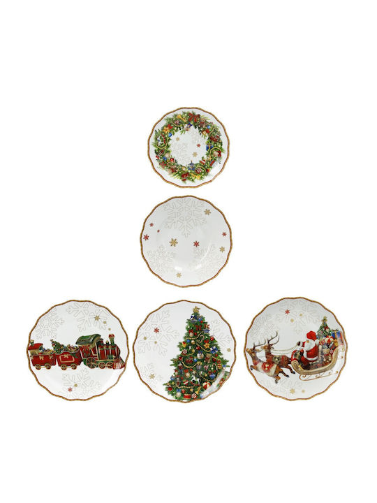 Brandani Set Christmas Dinnerware Porcelain Gold 18pcs