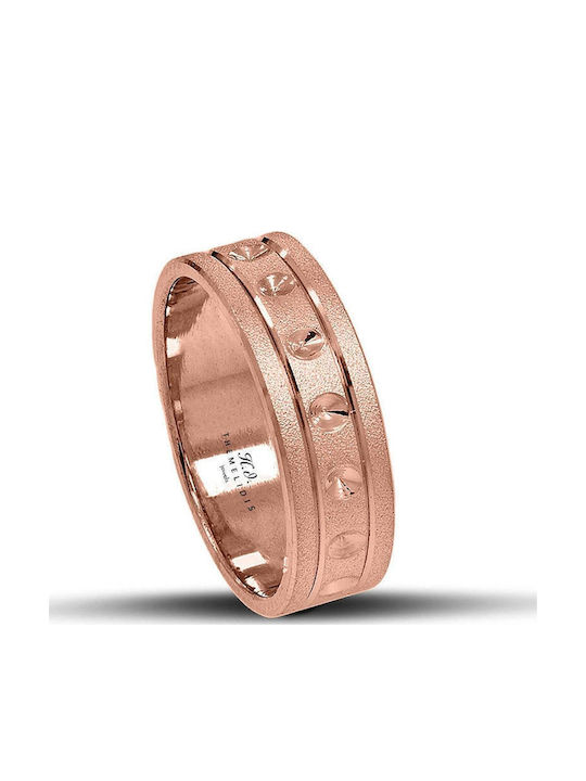 Themelidis Jewels Σετ Βέρες από Ροζ Χρυσό 14Κ με Ματ Φινίρισμα