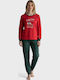 Nina Club Winter Women's Pyjama Set Red/Green Christmas