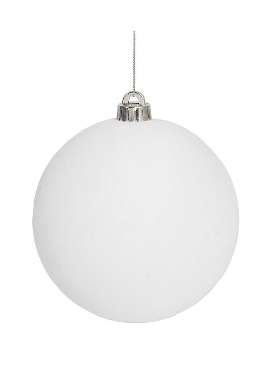 Lianosxmas Weißer Samt Kunststoff Weihnachtsbaumschmuck 15cm 26284