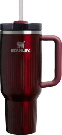 Stanley Quencher H2.O Flowstate Чаша с Дръжка Термос Неръждаема Стомана Без BPA 1.18л Бордо с Сламка и Дръжка