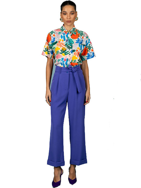 Damen Stoff Hose Purple