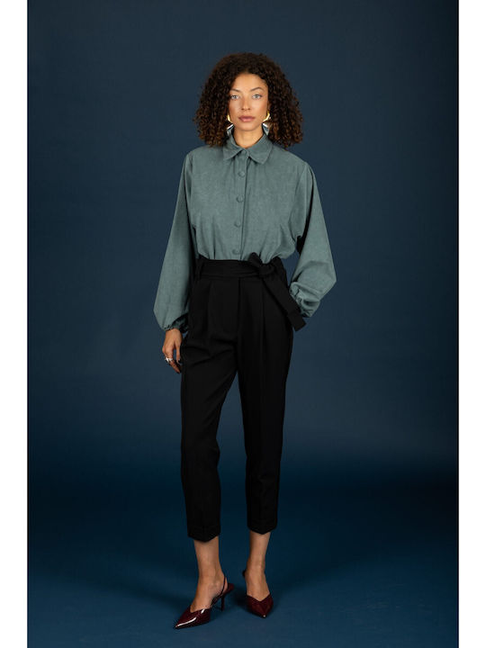 Women's Fabric Trousers Jet Black