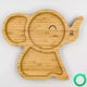 Pandaboo Baby Food Plate made of Bamboo Gray