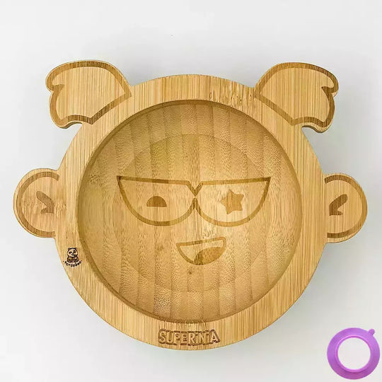 Pandaboo Baby Food Bowl made of Bamboo Purple
