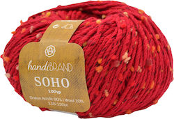 Soho Dralon Acrylic Wool Yarn 100g Red Pom Pom