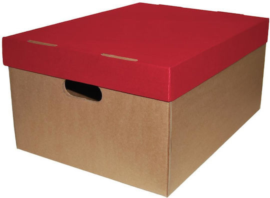 517736 Next Classic Red File Box with Lid A3 H21x32x44cm Set of 3 Pieces