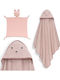 Interbaby Baby Hooded Towel Bathrobe Bear Dark Pink 100x100cm
