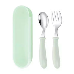 Pandaboo Baby Cutlery Set in Case Green 2pcs