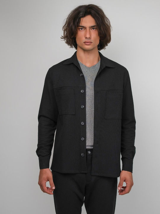 Μακρυμάνικo Overshirt Μαύρο