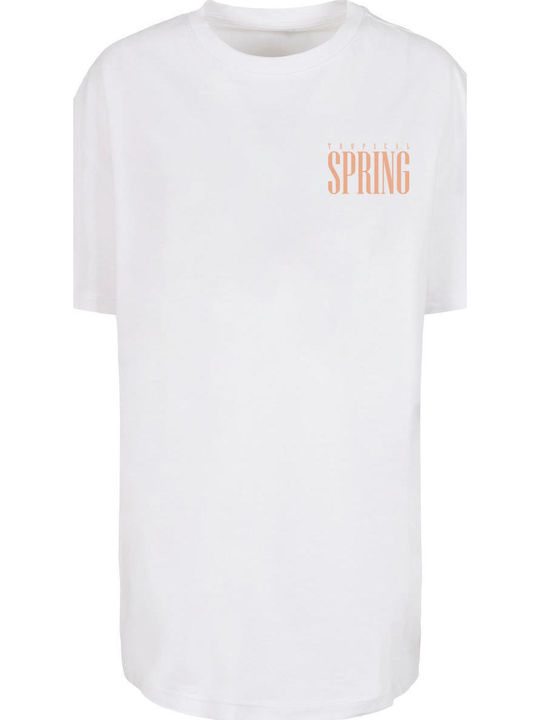 Tricou De Primăvară Tropicală Pentru Femei Alb