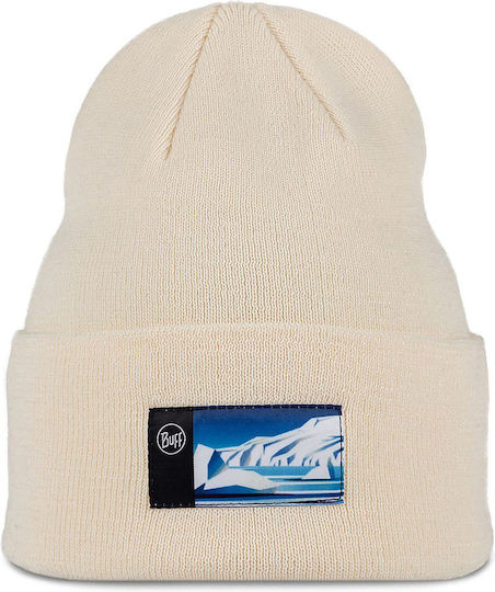 Beanie Unisex Fleece Beanie Knitted in Ecru color