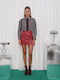 Leder Mini Rock Rot