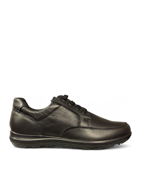 Leder Herren Freizeitschuhe Anatomisch Schwarz