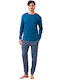 Noidinotte Men's Winter Pajamas Set Petrol Blue