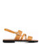 Flache Sandalen für Damen in Tabac Braun Farbe