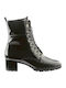 Women's Ankle Boots made of Patent Leather with Medium Heel Black