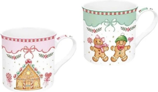 Easylife Set Christmas Mugs Porcelain 2pcs
