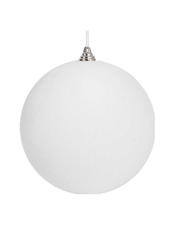 Lianosxmas Weißer Samt Kunststoff Weihnachtsbaumschmuck 20cm 26285