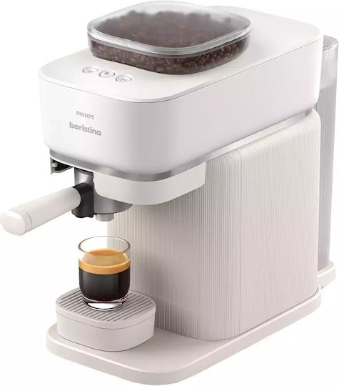 Philips Baristina Automat Espressoare 1500W Presiune 16bar cu Râșniță Albă BAR300/00