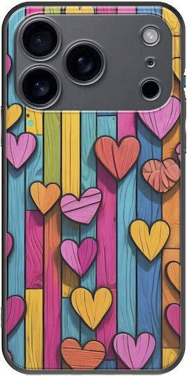 Valentine's Day Hölzernes Love Iphone 17 Pro Schwarze Tpu Schwarze Silikon