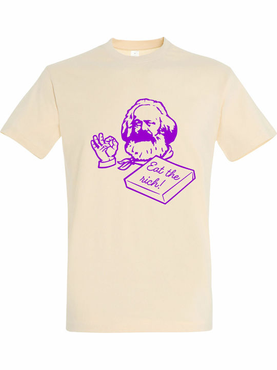 Unisex T-shirt Eat Rich Karl Marx Cream