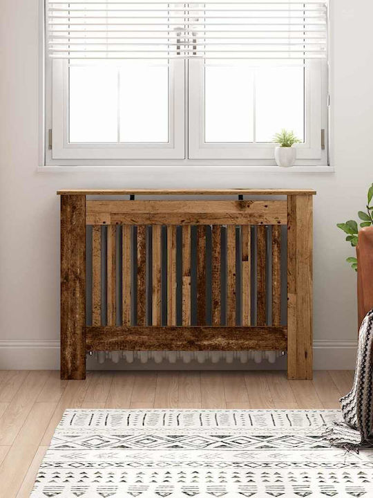vidaXL Brown Particleboard Radiator Cover 112x19x81.5cm