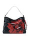 Flowerina Buxton Damen Schultertasche Schwarz