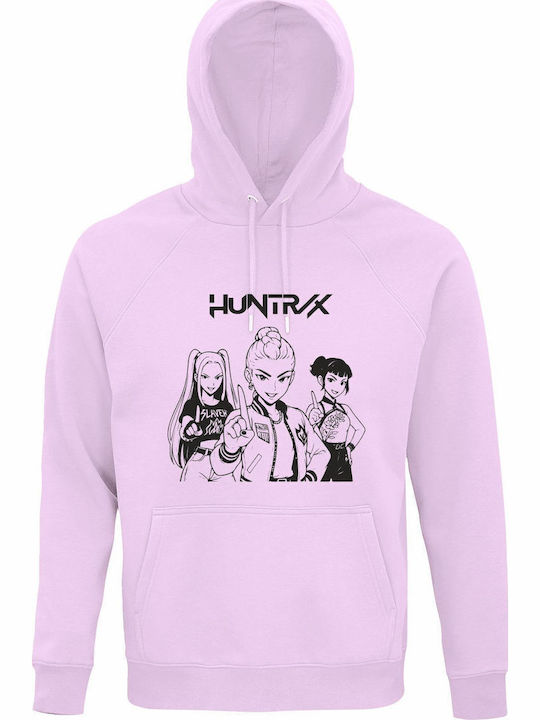 Παιδικό Φούτερ με Κουκούλα Creamy Pink Kpop Demon Hunters, Huntrix Performing