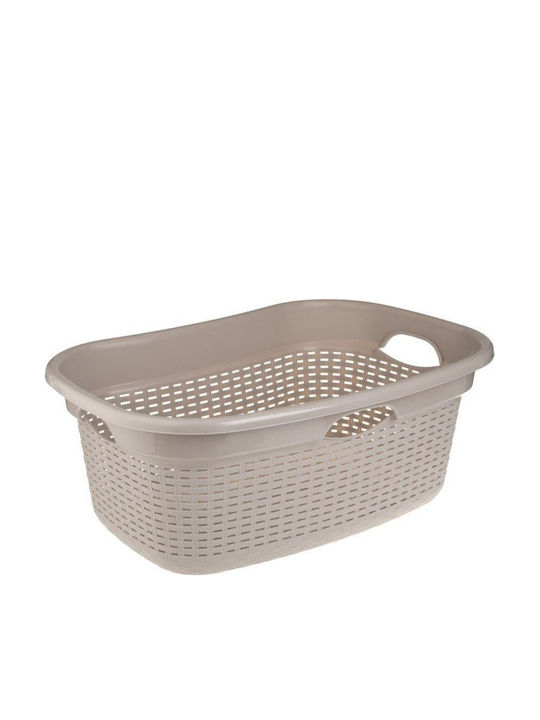 TnS Καλάθι Απλύτων Ψάθινο 50lt 64x42x25cm Μπεζ