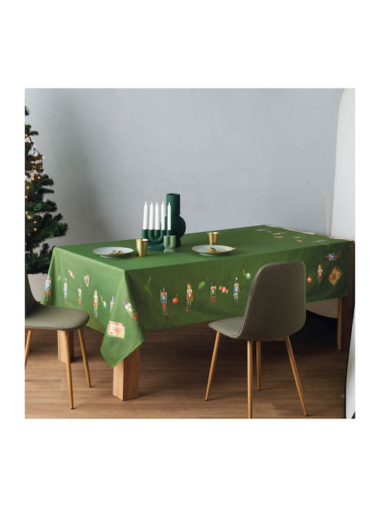 Kentia Snow Tablecloth with Nutcrackers