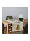 Kentia Snow Christmas Tablecloth Runner Fabric Beige L140xW45cm.