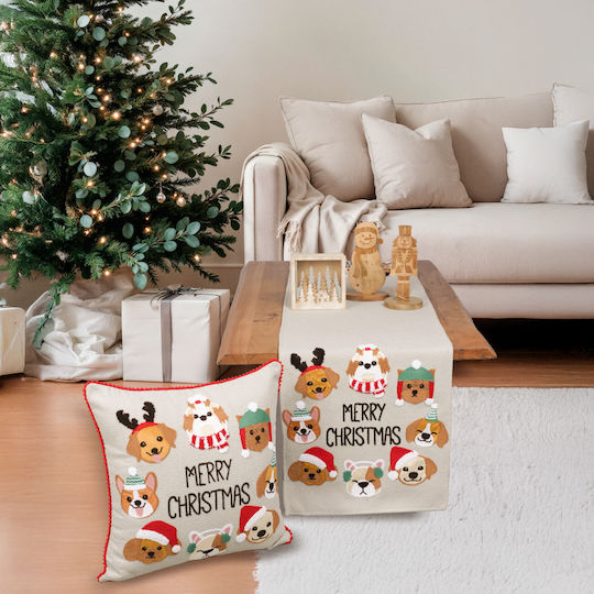 Ilis Home Christmas Table Runner 91849 Grey 40x170 100 Polyester