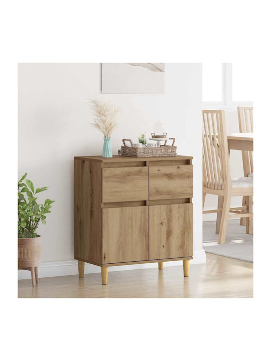 Sideboard Wooden with Drawers Oak 60x35x70cm