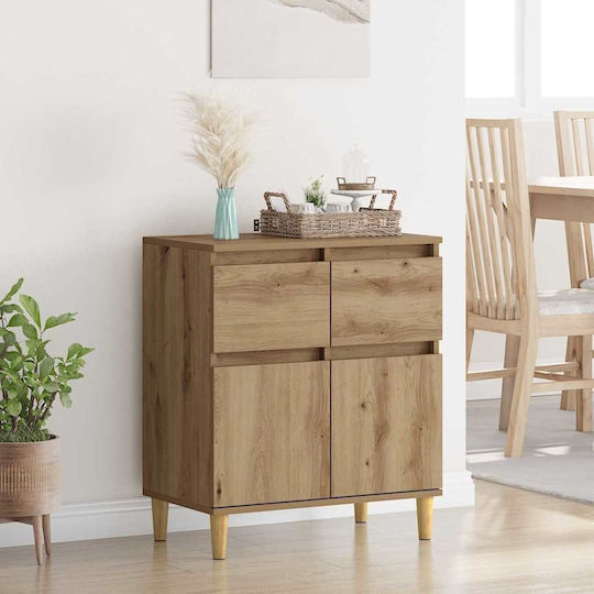 Sideboard Wooden with Drawers Oak 60x35x70cm
