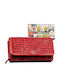 Large Leather Women's Wallet Red