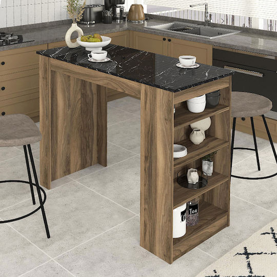 Monaco Bar Walnut - Black Marble Effect 120x51.6x101.8cm GP042-0211 Monaco Bar Walnut - Black Marble Effect 120x51.6x101.8cm GP042-0211