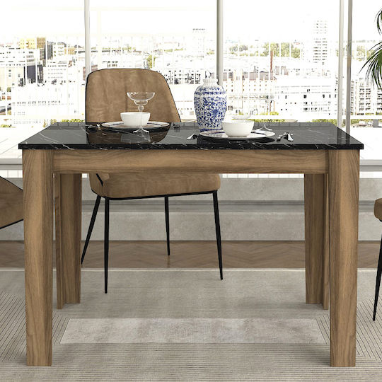 Darlen Dining Room Table Walnut - Black Marble Effect Darlen Dining Room Table Walnut - Black Marble Effect