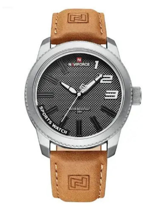 Naviforce Watch Battery with Leather Strap Naviforce Watch Battery with Leather Strap
