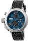 U-Boat Mens Ανδρικό Ρολόι 45mm Χρονογράφος Αυτόματο με Μαύρο Μεταλλικό Μπρασελέ