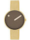 Picto Men's Watch 34mm Battery with Gold Metal Bracelet