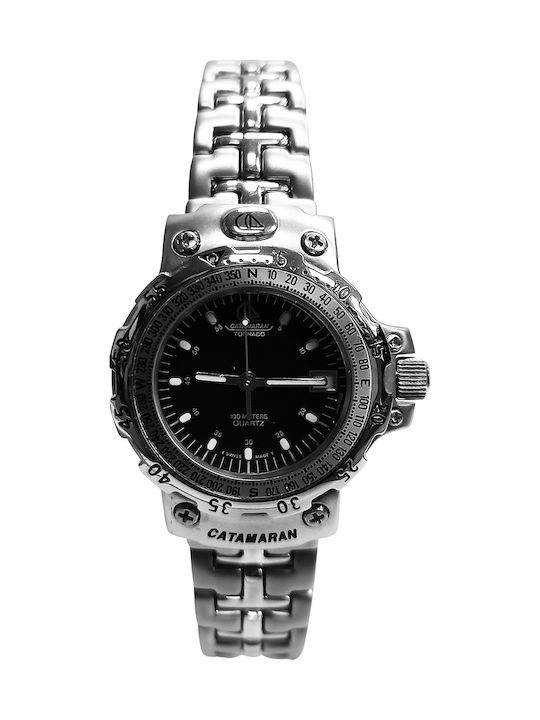Catamaran Men's Watch Battery with Silver Metal Bracelet
