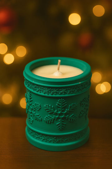 The translated Liquid template in German language: Weihnachtskerzen & Kerzenständer Kerze Grün 9x9cm.