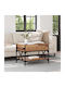 Rectangular Side Wooden Coffee Table with Lifting Mechanism Old Wood W70xL50xH50cm