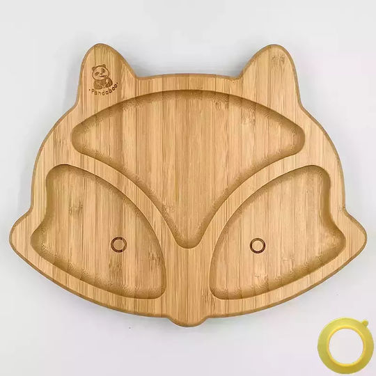 Pandaboo Παιδικό Πιάτο Φαγητού από Bamboo Κίτρινο