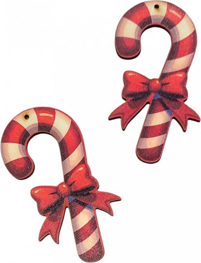 Holzhandwerksdekoration Gedrucktes Weihnachten Stäbchen 9x5cm 2Stück
